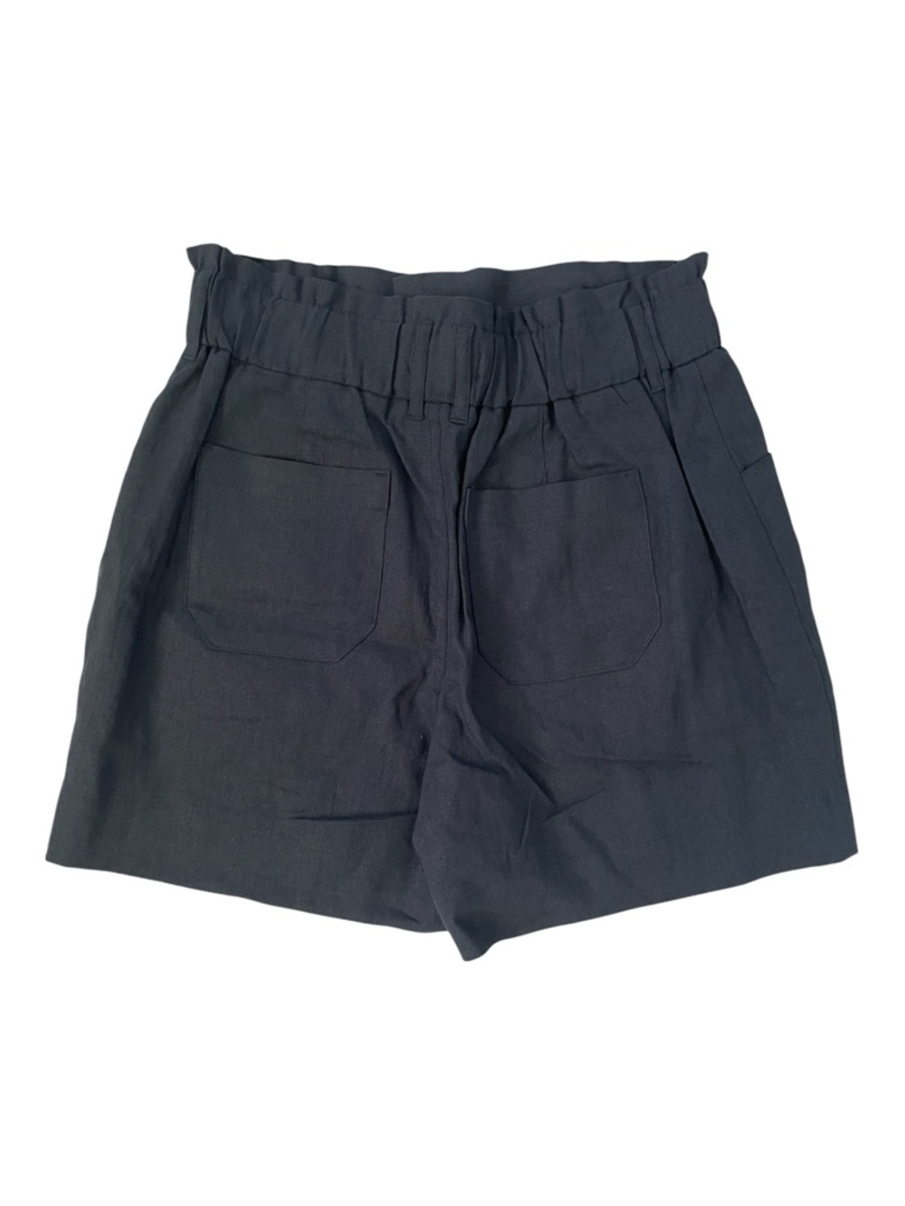 ♥️Simply Vera Wang♥️ Navy High-Waist Paper bag Linen Shorts Size (S) - Picture 3 of 5